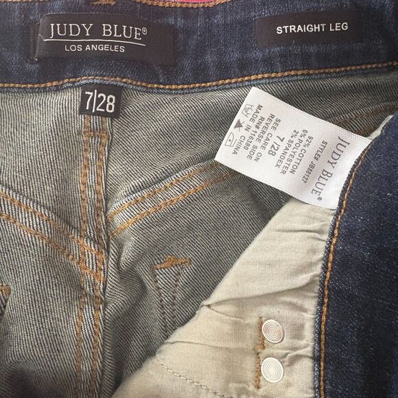 Judy Blue Center Stage Jeans High Rise Straight Leg Crop Casual Denim Size 7/28 - Picture 6 of 7